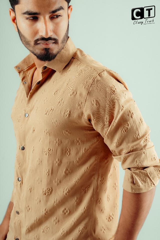 Creamy - Puff Textured casual shirt