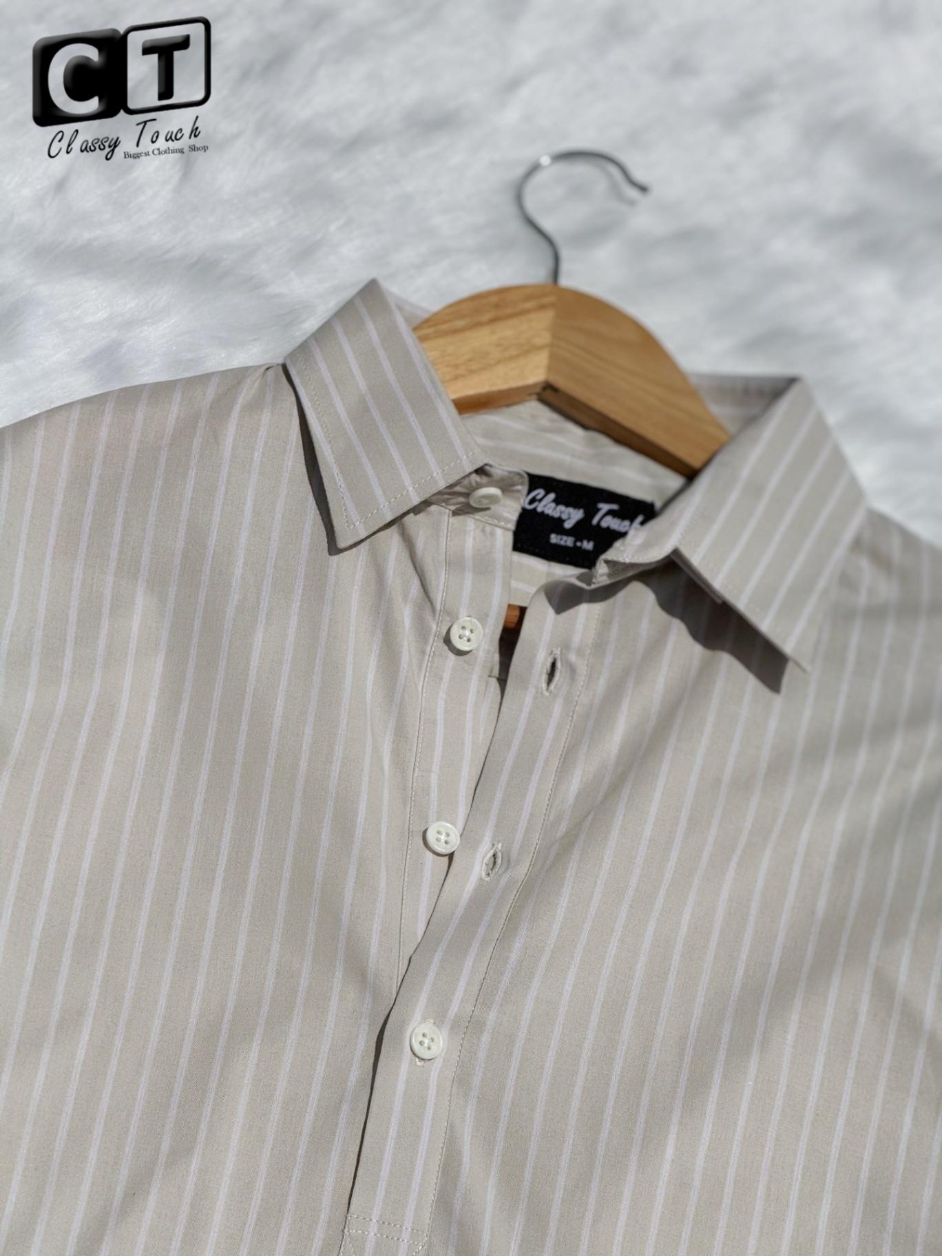 Half Collar Casual Shirt -Cream
