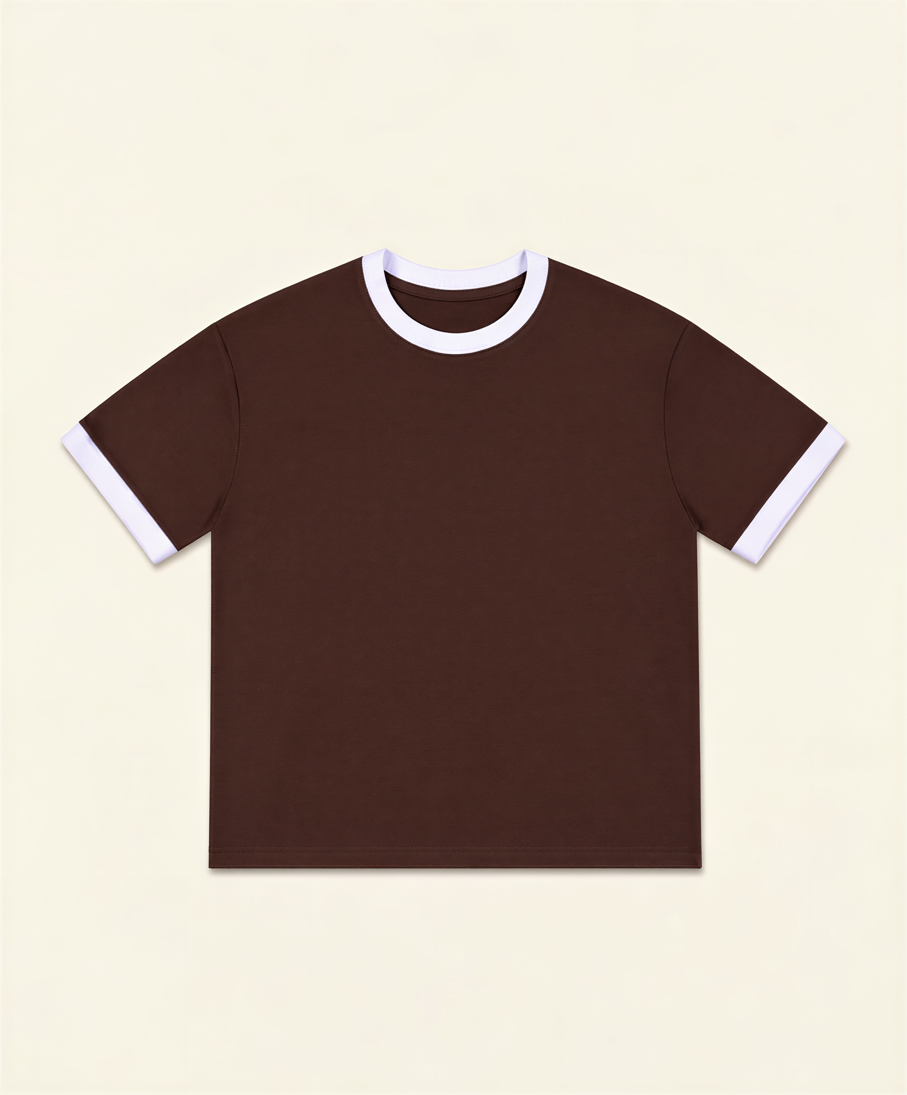 Crop ringer tee - Coffee