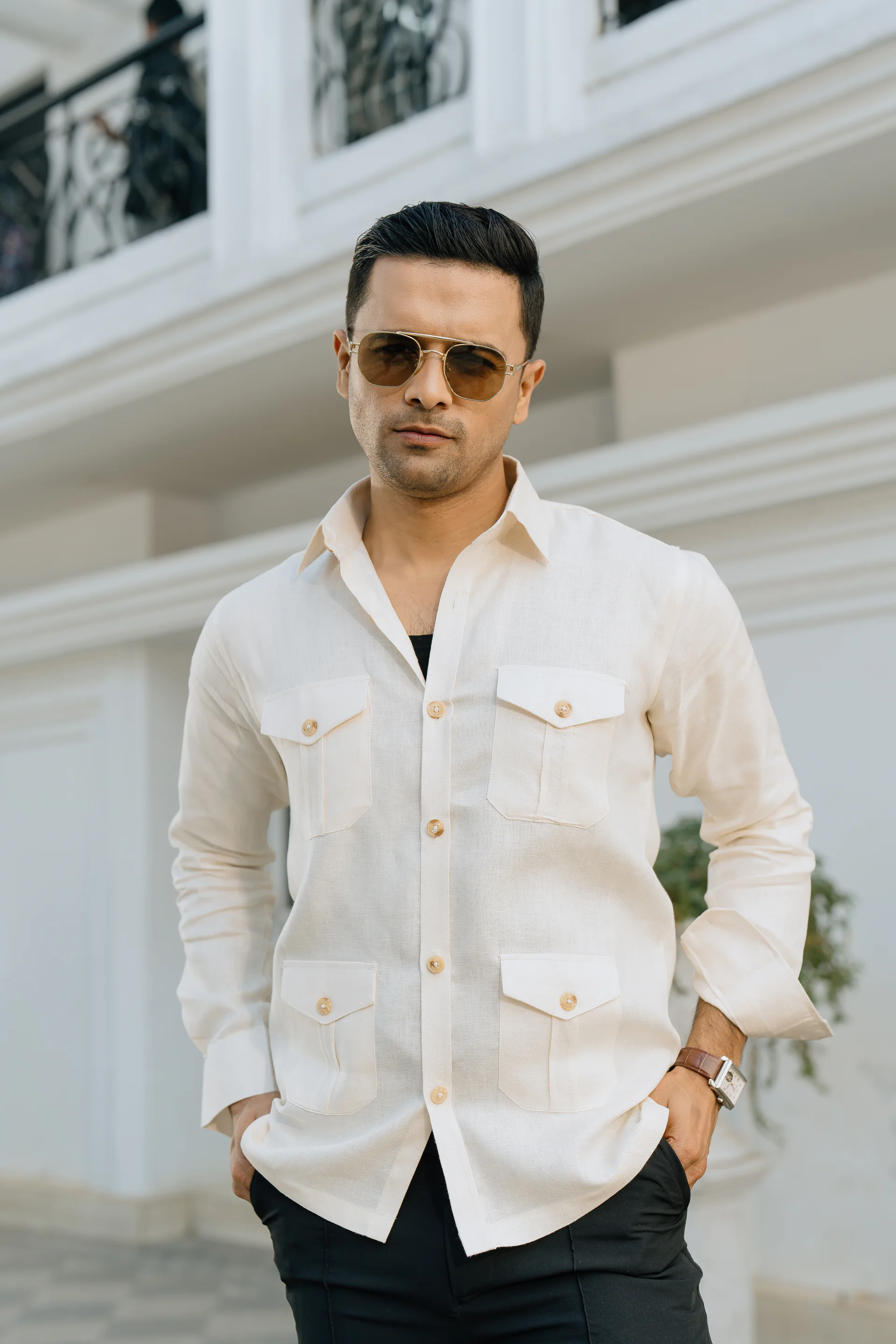 Safari Linen Shirt - Cream